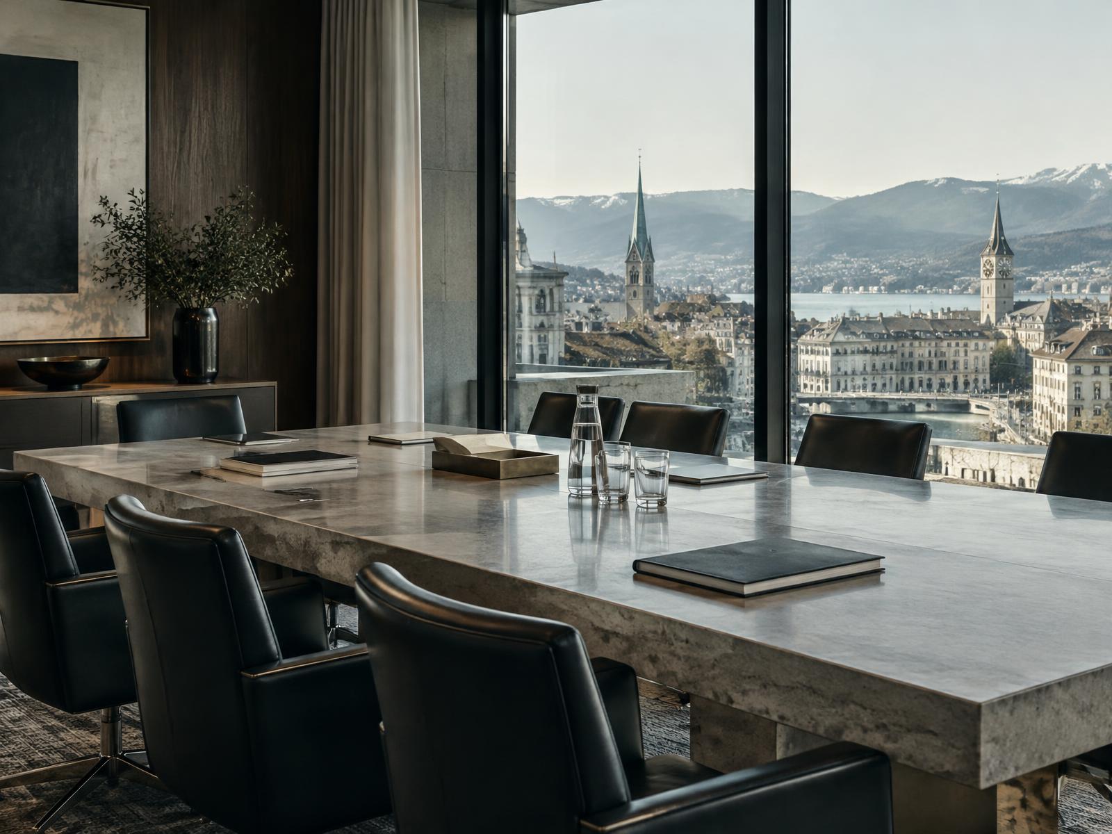 Executive workspace overlooking Zurich